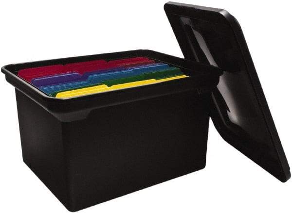 ADVANTUS - 1 Compartment, 14-1/8 Inch Wide x 18 Inch Deep x 10-3/4 Inch High, Portable File Box - Plastic, Black - A1 Tooling