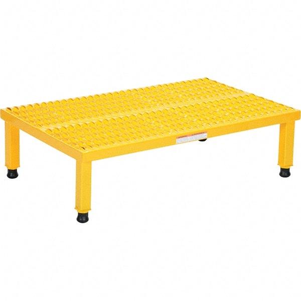 Vestil - 9" High x 24" Wide x 36" Deep, Yellow Step Stand - Steel, 500 Lb Capacity - A1 Tooling