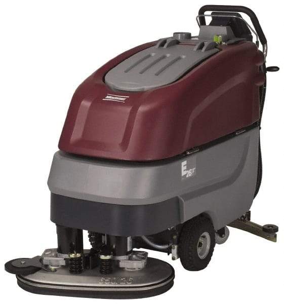 Minuteman - 26" Cleaning Width, Electric Floor Scrubber - 0.60 (Vacuum) & 0.75 (Brush) hp, 180 RPM, 65" Water Lift, 19 Gal Tank Capacity, Series E26 - A1 Tooling