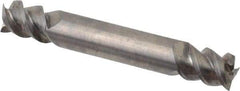 Accupro - 3/8", 1/2" LOC, 3/8" Shank Diam, 2-1/2" OAL, 3 Flute, Solid Carbide Square End Mill - Double End, Uncoated, Spiral Flute, 60° Helix, Centercutting, Right Hand Cut, Right Hand Flute - A1 Tooling