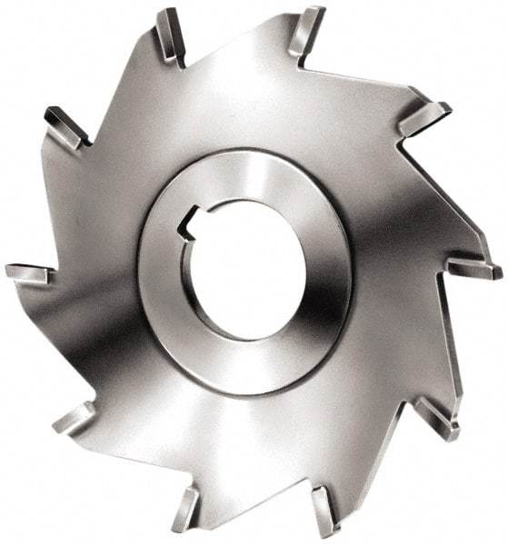 Made in USA - 5" Diam x 1/8" Blade Thickness x 1" Arbor Hole Diam, 10 Tooth Slitting and Slotting Saw - Arbor Connection, Right Hand, Uncoated, Carbide-Tipped, Contains Keyway - A1 Tooling