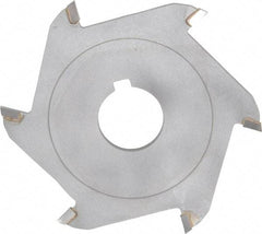 Made in USA - 4" Diam x 3/32" Blade Thickness x 1" Arbor Hole Diam, 6 Tooth Slitting and Slotting Saw - Arbor Connection, Right Hand, Uncoated, Carbide-Tipped, Contains Keyway - A1 Tooling