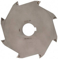 Made in USA - 6" Diam x 1/8" Blade Thickness x 1-1/4" Arbor Hole Diam, 8 Tooth Slitting and Slotting Saw - Arbor Connection, Right Hand, Uncoated, Carbide-Tipped, Contains Keyway - A1 Tooling