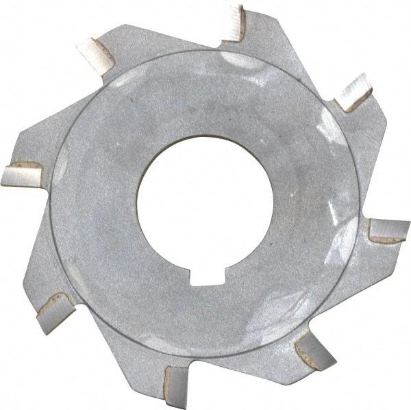 Made in USA - 3" Diam x 1/8" Blade Thickness x 1" Arbor Hole Diam, 8 Tooth Slitting and Slotting Saw - Arbor Connection, Right Hand, Uncoated, Carbide-Tipped, Contains Keyway - A1 Tooling