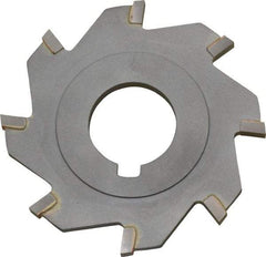 Made in USA - 3" Diam x 3/16" Blade Thickness x 1" Arbor Hole Diam, 8 Tooth Slitting and Slotting Saw - Arbor Connection, Right Hand, Uncoated, Carbide-Tipped, Contains Keyway - A1 Tooling