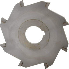 Made in USA - 4" Diam x 3/16" Blade Thickness x 1" Arbor Hole Diam, 8 Tooth Slitting and Slotting Saw - Arbor Connection, Right Hand, Uncoated, Carbide-Tipped, Contains Keyway - A1 Tooling