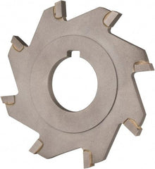 Made in USA - 3" Diam x 3/16" Blade Thickness x 1" Arbor Hole Diam, 8 Tooth Slitting and Slotting Saw - Arbor Connection, Right Hand, Uncoated, Carbide-Tipped, Contains Keyway - A1 Tooling