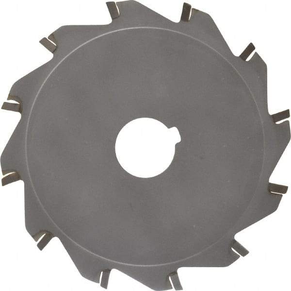 Made in USA - 5" Diam x 1/8" Blade Thickness x 1" Arbor Hole Diam, 12 Tooth Slitting and Slotting Saw - Arbor Connection, Right Hand, Uncoated, Carbide-Tipped, Contains Keyway - A1 Tooling