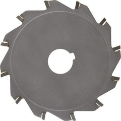 Made in USA - 5" Diam x 1/8" Blade Thickness x 1" Arbor Hole Diam, 12 Tooth Slitting and Slotting Saw - Arbor Connection, Right Hand, Uncoated, Carbide-Tipped, Contains Keyway - A1 Tooling