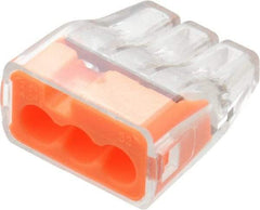 Ideal - 3 Port, 18 to 12 AWG Compatible, Push-In Wire Connector - 0.78" OAL x 0.69" OAW x 0.38" OAH, Orange - A1 Tooling