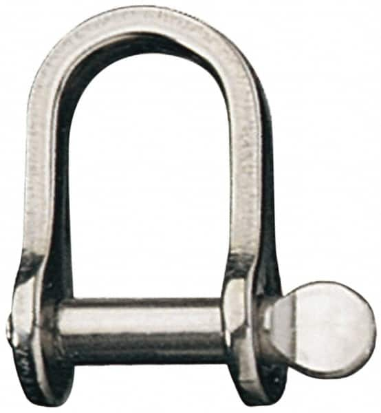 Ronstan - 1/4" Nominal Chain Size, 1.5 Ton Stainless Steel Screw D Shackle - 1/4" Diam, 1/4" Pin Diam, 9/16" High Inside Jaw, 9/16" Inside Width, 3/4" Max Body Thickness - A1 Tooling