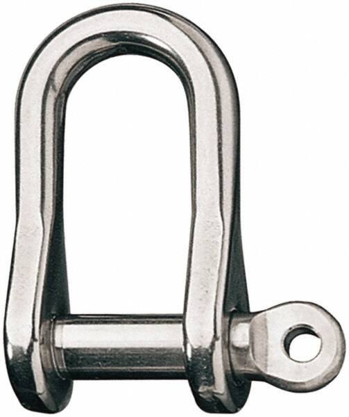 Ronstan - 3/8" Nominal Chain Size, 4 Ton Stainless Steel Screw D Shackle - 3/8" Diam, 3/8" Pin Diam, 1-1/2" High Inside Jaw, 21/32" Inside Width, 7/8" Max Body Thickness - A1 Tooling