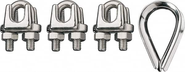 Ronstan - 5/32" Wire Rope Thimble Clip Kit - 316 Stainless Steel, Electropolished - A1 Tooling