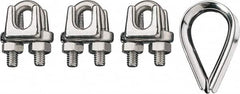 Ronstan - 3/8" Wire Rope Thimble Clip Kit - 316 Stainless Steel, Electropolished - A1 Tooling