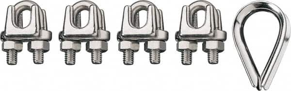 Ronstan - 3/4" Wire Rope Thimble Clip Kit - 316 Stainless Steel, Electropolished - A1 Tooling