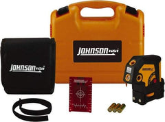 Johnson Level & Tool - 5 Beam 200' (Interior) Max Range Self Leveling Dot Laser Level - Red Beam, 1/8" at 50' Accuracy, 4-1/4" Long x 4-1/2" Wide x 2-1/2" High, Battery Included - A1 Tooling