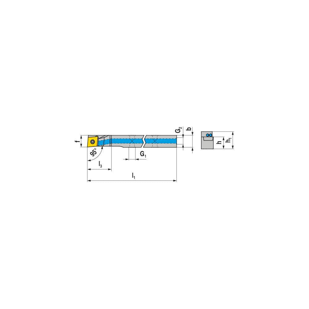 Indexable Turning Toolholders; Cutting Direction: Right Hand; Compatible Insert Size Code: CC..0602; Toolholder Style: SCLCR; Rake: Positive; Rake Angle: 7.000; Multi-use Tool: No; Lead Angle: 95.0; Insert Holding Method: Screw; Shank Width (mm): 8.00; Sh