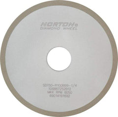 Norton - 6" Diam x 1-1/4" Hole x 1/4" Thick, 150 Grit Surface Grinding Wheel - Diamond, Type 1A1, Very Fine Grade, Resinoid Bond - A1 Tooling