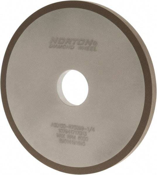 Norton - 6" Diam x 1-1/4" Hole x 3/8" Thick, 150 Grit Surface Grinding Wheel - Diamond, Type 1A1, Very Fine Grade, Resinoid Bond - A1 Tooling