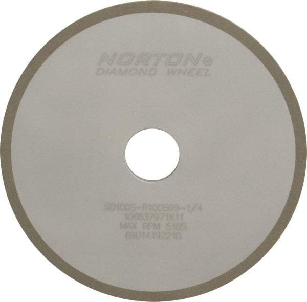 Norton - 7" Diam x 1-1/4" Hole x 1/4" Thick, 100 Grit Surface Grinding Wheel - Diamond, Type 1A1, Fine Grade, Resinoid Bond - A1 Tooling