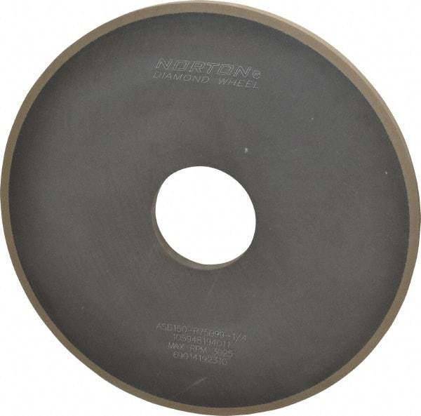 Norton - 12" Diam x 3" Hole x 1/2" Thick, 150 Grit Surface Grinding Wheel - Diamond, Type 1A1, Very Fine Grade, Resinoid Bond - A1 Tooling