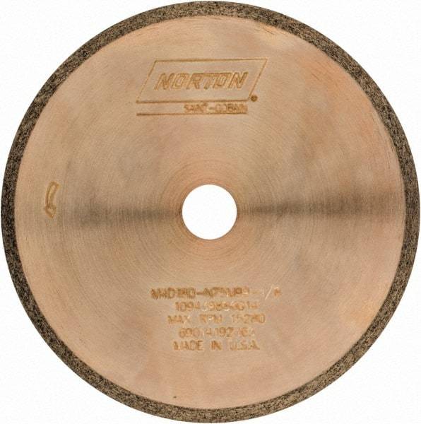 Norton - 4" Diam x 1/2" Hole, 180 Grit Surface Grinding Wheel - Diamond, Type 1A1R, Medium Grade - A1 Tooling