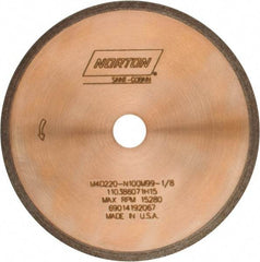 Norton - 4" Diam x 1/2" Hole, 220 Grit Surface Grinding Wheel - Diamond, Type 1A1R, Fine Grade - A1 Tooling