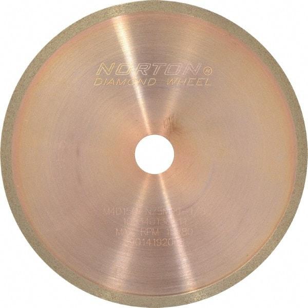 Norton - 4" Diam x 1/2" Hole, 150 Grit Surface Grinding Wheel - Diamond, Type 1A1R, Medium Grade - A1 Tooling