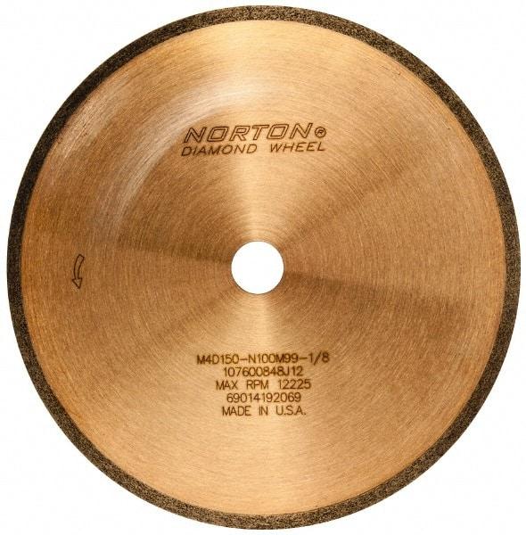 Norton - 5" Diam x 1/2" Hole, 150 Grit Surface Grinding Wheel - Diamond, Type 1A1R, Medium Grade - A1 Tooling