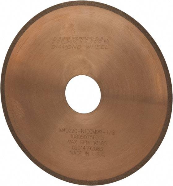 Norton - 6" Diam x 1-1/4" Hole, 220 Grit Surface Grinding Wheel - Diamond, Type 1A1R, Fine Grade - A1 Tooling