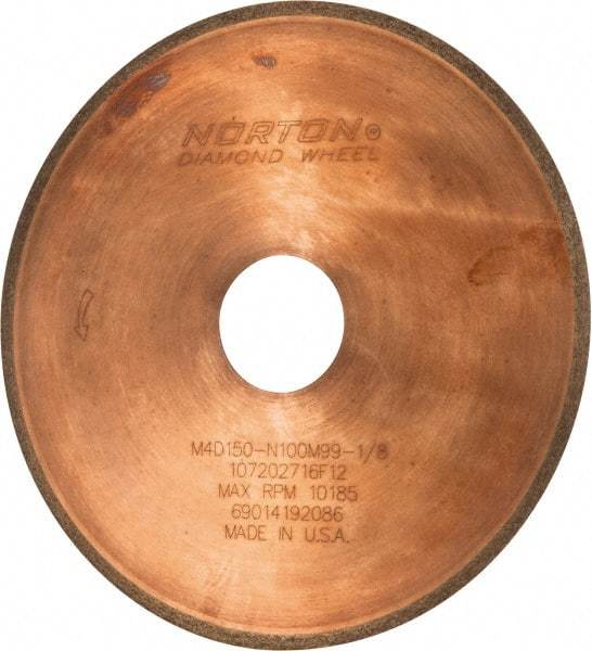 Norton - 6" Diam x 1-1/4" Hole, 150 Grit Surface Grinding Wheel - Diamond, Type 1A1R, Medium Grade - A1 Tooling