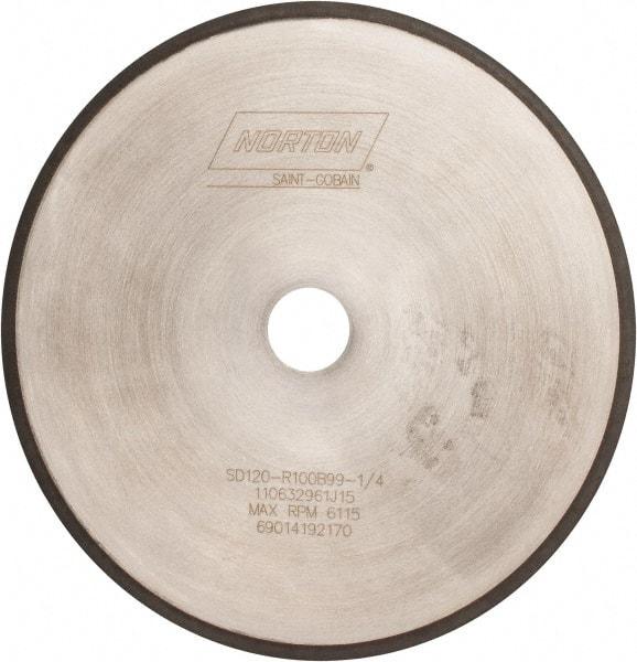 Norton - 10" Diam x 1-1/4" Hole, 120 Grit Surface Grinding Wheel - Diamond, Type 1A1R, Coarse Grade - A1 Tooling