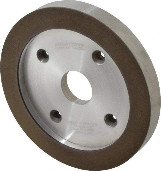 Norton - 6" Diam, 1-1/4" Hole Size, 3/4" Overall Thickness, 120 Grit, Type 6 Tool & Cutter Grinding Wheel - Fine Grade, Diamond, R Hardness, Resinoid Bond - A1 Tooling