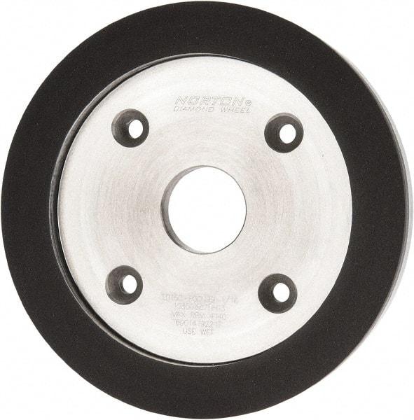 Norton - 6" Diam, 1-1/4" Hole Size, 3/4" Overall Thickness, 150 Grit, Type 6 Tool & Cutter Grinding Wheel - Very Fine Grade, Diamond, P Hardness, Vitrified Bond - A1 Tooling