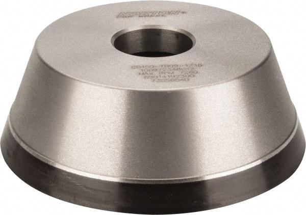 Norton - 5" Diam, 1-1/4" Hole Size, 1-3/4" Overall Thickness, 150 Grit, Type 11 Tool & Cutter Grinding Wheel - Very Fine Grade, CBN, Resinoid Bond - A1 Tooling