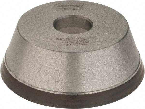 Norton - 5" Diam, 1-1/4" Hole Size, 1-3/4" Overall Thickness, 120 Grit, Type 11 Tool & Cutter Grinding Wheel - Fine Grade, Diamond, Resinoid Bond - A1 Tooling