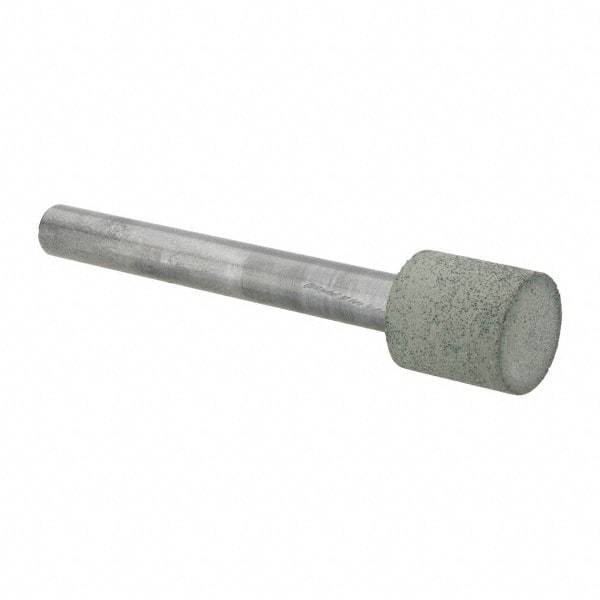 Norton - 1/2" Head Diam x 1/2" Head Thickness CBN Grinding Pin - 1/4" Shank Diam x 2-1/4" Shank Length, Fine Grade, 100 Grit - A1 Tooling