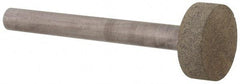 Norton - 3/4" Head Diam x 1/4" Head Thickness CBN Grinding Pin - 1/4" Shank Diam x 2-1/4" Shank Length, Fine Grade, 100 Grit - A1 Tooling