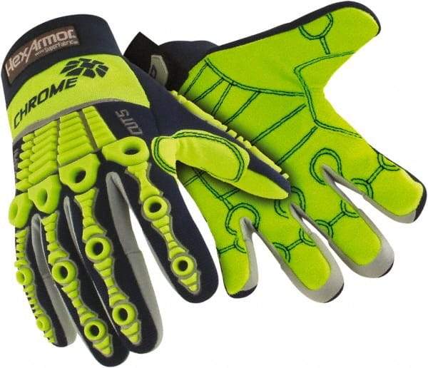 HexArmor - Size 2XL (11), ANSI Cut Lvl A8, Puncture Lvl 1, Abrasion Lvl 2, Cotton/SuperFabric Cut & Puncture Resistant Gloves - 10" Long, Hi-Vis Lime, Paired - A1 Tooling