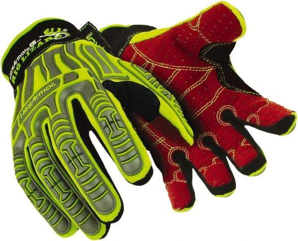 HexArmor - Size L (9), ANSI Cut Lvl 2, Puncture Lvl 2, HPPE Fiber Cut & Puncture Resistant Gloves - 11" Long, Hi-Vis Lime, Paired - A1 Tooling