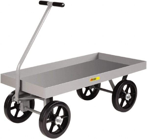 Little Giant - 3,000 Lb Capacity Steel Wagon Truck - Steel Deck, 24" OAW, 48" Platform Length x 18-1/2" Platform Height, Pneumatic Casters - A1 Tooling