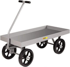 Little Giant - 3,500 Lb Capacity Steel Wagon Truck - Steel Deck, 30" OAW, 60" Platform Length x 16-1/2" Platform Height, Mold On Rubber Casters - A1 Tooling