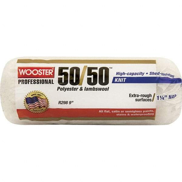 Wooster Brush - 1-1/4" Nap, 9" Wide Paint Roller - Extra-Rough Texture, Wool/Poly Blend - A1 Tooling