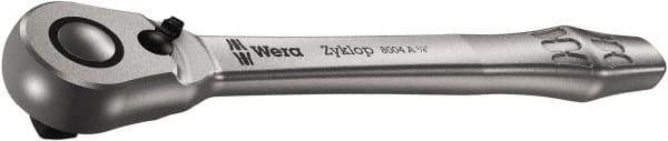 Wera - 1/4" Drive Slim Line Head Quick-Release Ratchet - Satin Finish, 141mm OAL, 76 Gear Teeth, Ergonomic Handle, Reversible Head - A1 Tooling