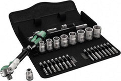 Wera - 29 Piece 3/8" Drive Standard Socket Set - 6 Points, 1/4 to 3/4", T15 to T40 Torx, Inch Measurement Standard - A1 Tooling