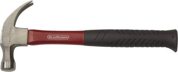 GearWrench - 16 oz Head, Curved Claw Hammer - 12-7/8" OAL, Smooth Face, Fiberglass Handle with Grip - A1 Tooling