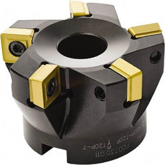 Seco - 100mm Cut Diam, 32mm Arbor Hole, 11mm Max Depth of Cut, 87° Indexable Chamfer & Angle Face Mill - 7 Inserts, SC.. 1206 Insert, Right Hand Cut, Through Coolant, Series R220.79 - A1 Tooling