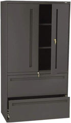 Hon - 36" Wide x 67" High x 19-1/4" Deep, 2 Drawer Lateral File with Lock - Steel, Charcoal - A1 Tooling