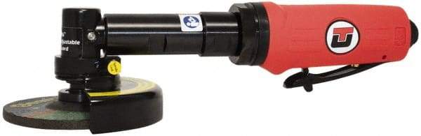 Universal Tool - 4" Wheel Diam, 14,000 RPM, Pneumatic Angle & Disc Grinder - 3/8-24 Spindle, 16 CFM, Rear Exhaust - A1 Tooling