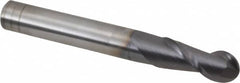 Accupro - 5/16" Diam, 13/16" LOC, 2 Flute Solid Carbide Ball End Mill - AlTiN Finish, Single End, 2-1/2" OAL, 5/16" Shank Diam, Spiral Flute - A1 Tooling